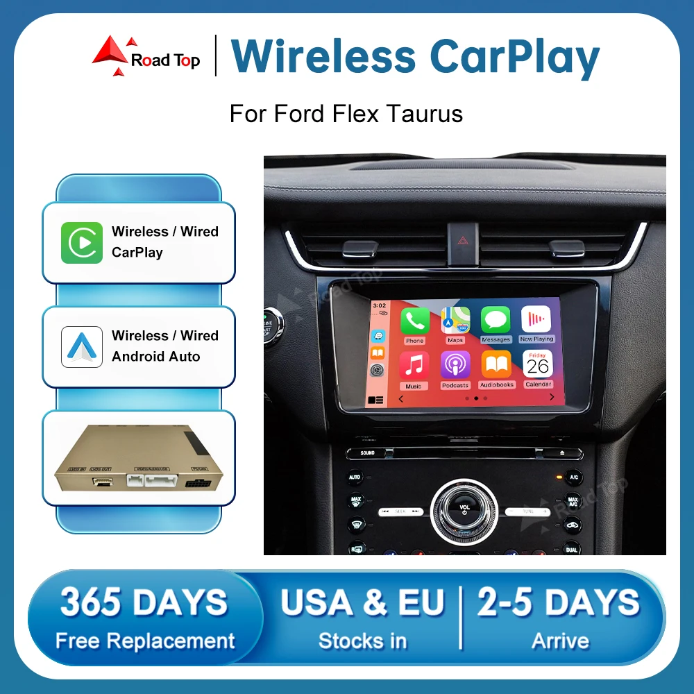 Road Top Wireless Apple Carplay Per Ford Flex Taurus Sync 2 System Con Android Auto Mirror Link Airplay Car Play Funzioni