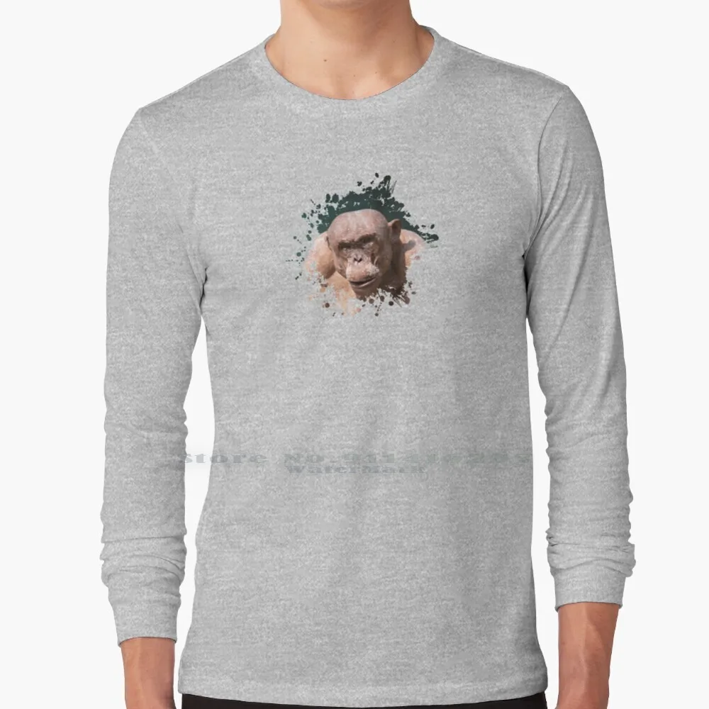 Muscle Jambo The Hairless Chimp ( Splatter Design ) T Shirt 100% Puro Cotone Calvo Calvo Chimp Alopecia Hairless Chimp Hairless