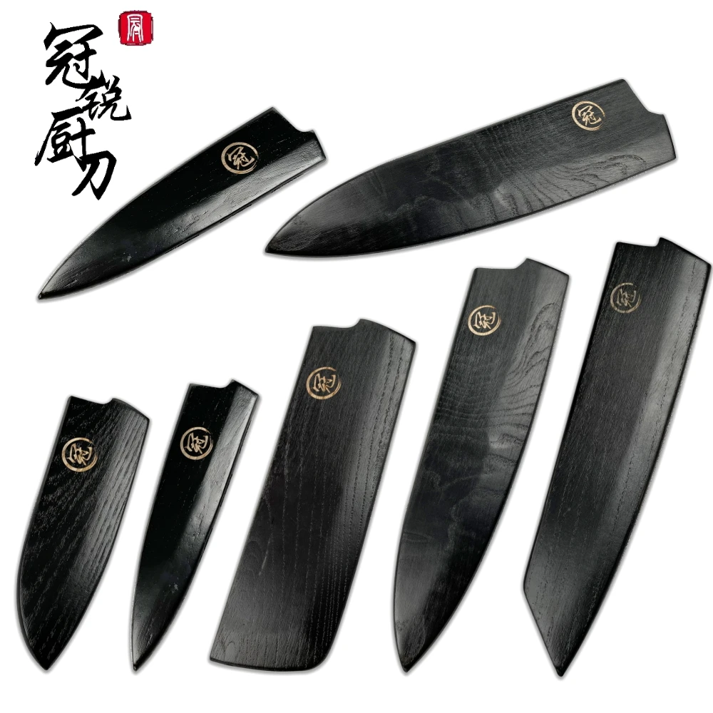 Coltello Da Cuoco Giapponese Gyuto Santoku Petty Nakiri Kiritsuke Lama Protettiva Fodero In Legno Coltelli Da Cucina Guaina Saya Guard Nuovo