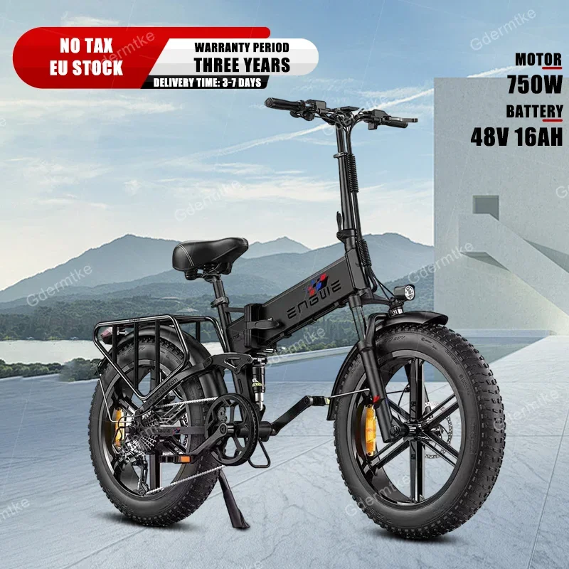 E Bike Engwe Pro 750W Pieghevole 48 V16Ah Batteria Al Litio City Travel Bicicletta Elettrica Adulto 20*4.0 Fat Tire Mountain Bike Elettrica
