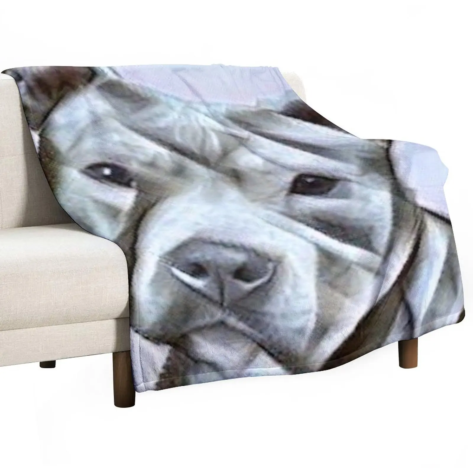 Pit Bull Dog Lover, Un Bel Design Di Un Naso Blu Pit Bull Di Questo Delicato E Fedele Coperta Coperta Coperta Soffice