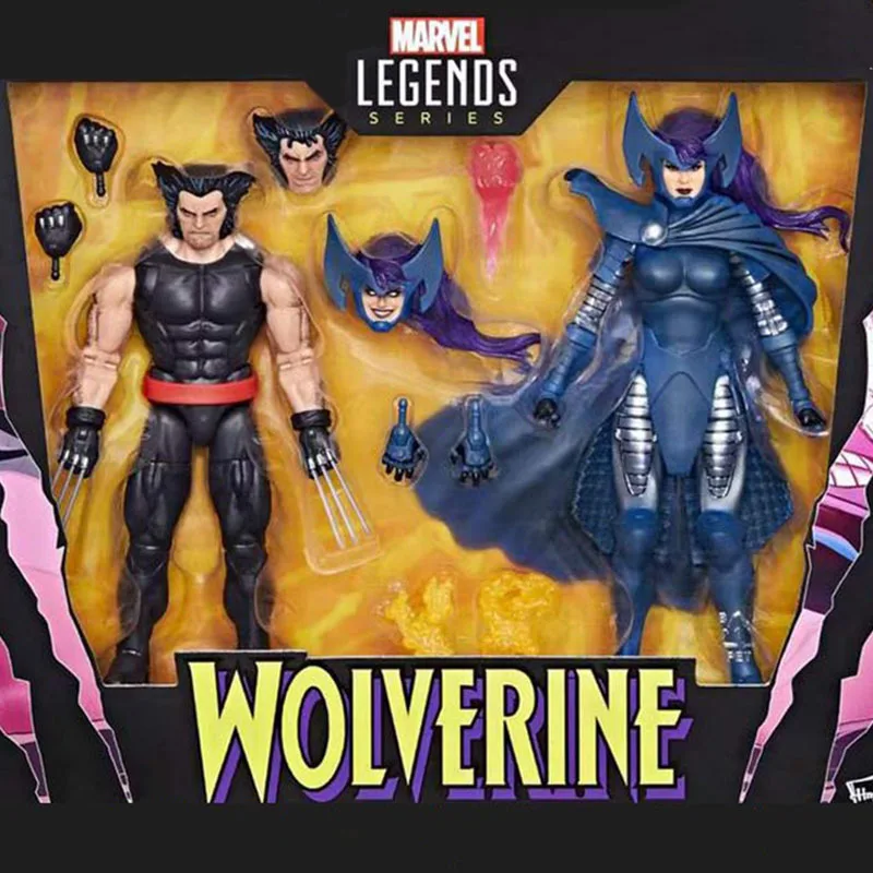 Original Marvel Legends Wolverine E Psylocke Action Figure Collection Wolverine E Psylocke Model Statue Gift Toy Suit 2 Pack