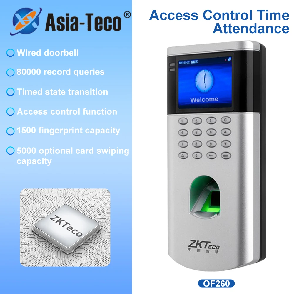 Zkteco Electric Fingerprint Access Control Presenze Machine Per Smart Card System Tcp Ip Digicode Time Clock Recorder Of260