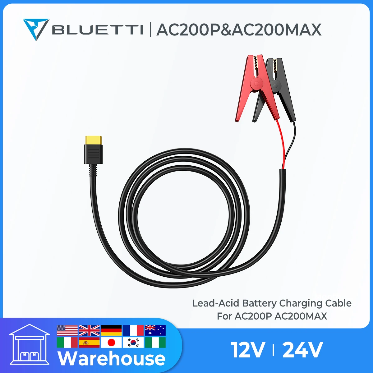 Cavo Di Ricarica Per Batteria Al Piombo Bluetti 12V/24V Per Ac200 Ac200P Ac200Max Power Station Di Ricarica Con Batteria Al Piombo
