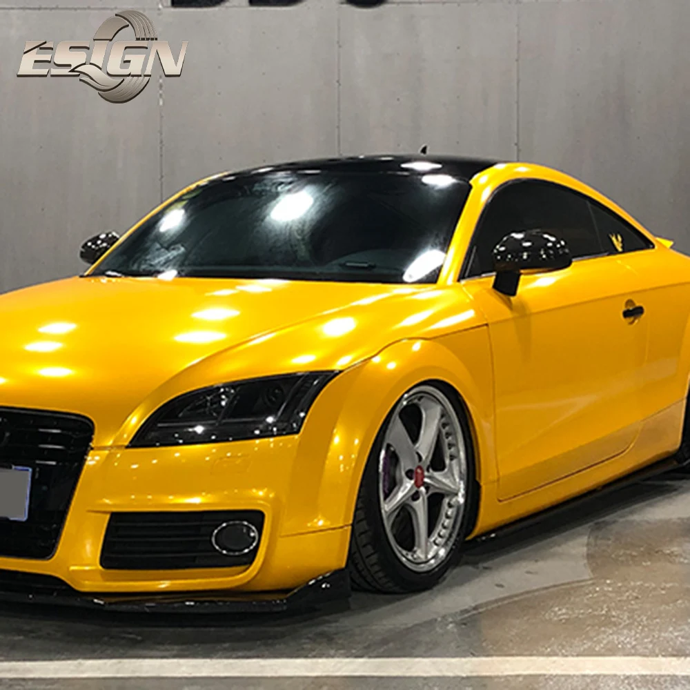 Super Gloss Metallic Saffron Yellow Glossy Metal Car Wrapping Stickers Autoadesivo Con Capacità Di Tenacità Pellicola Vinilica Auto Foil