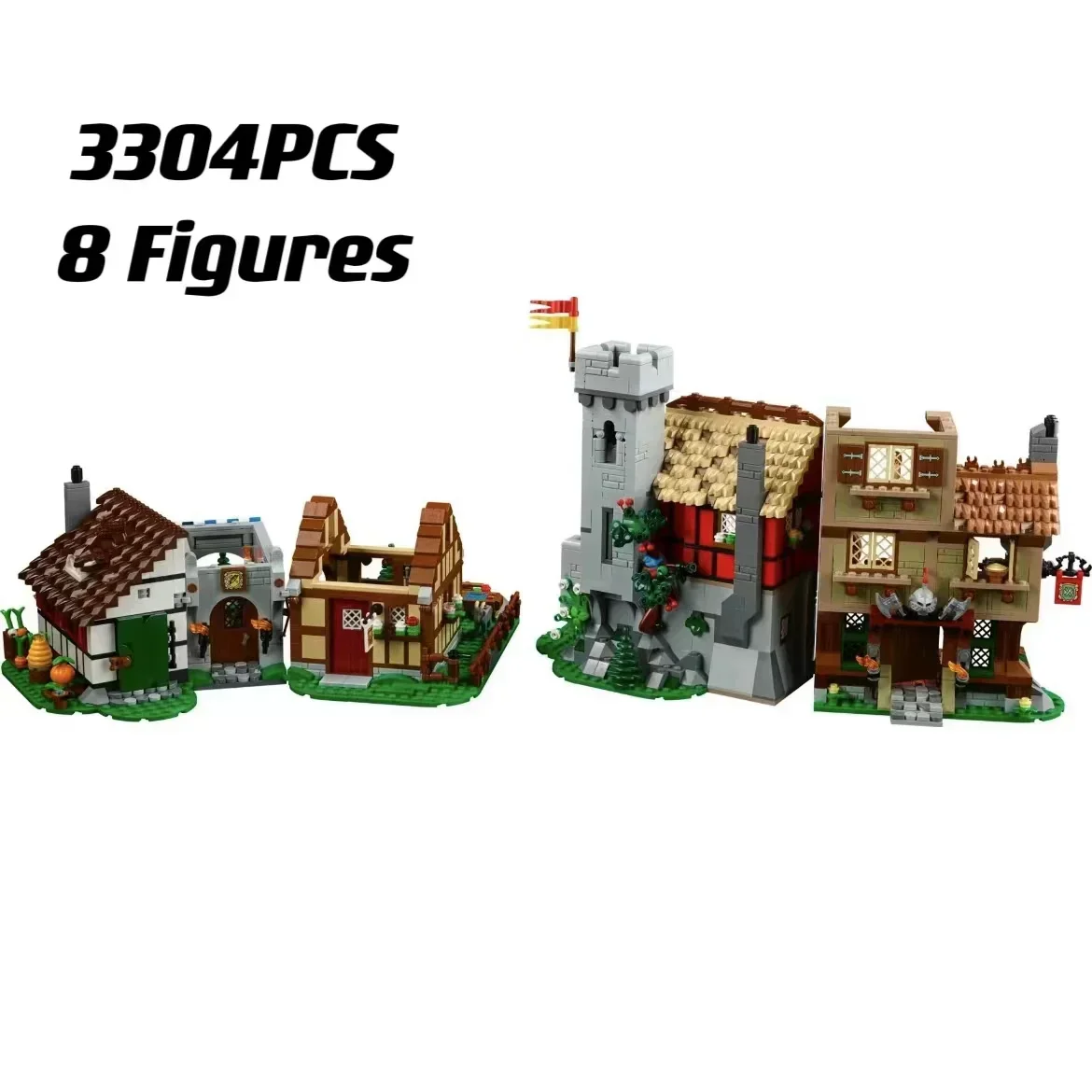 Serie Di Idee Blocchi Di Costruzione Quadrati Della Città Medievale Compatibili 10332 Mattoni Architettura Creativa Bambini Adulti Giocattoli Regali
