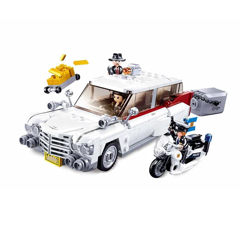 Sluban City Guard Ghostbusters Ecto-1 21108 10274 Super Car Building Blocks Set Mattoncini Classici Kit Giocattoli Educativi Per Bambini Regali