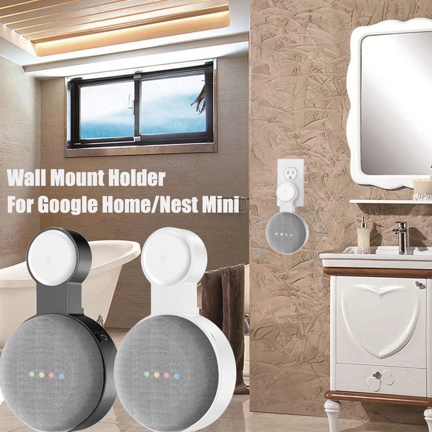 Presa Supporto Per Montaggio A Parete Per Google Home Mini (1St Gen) Google Nest Mini (2St Gen) Gestione Del Cavo Per Google Mini Smart Speaker