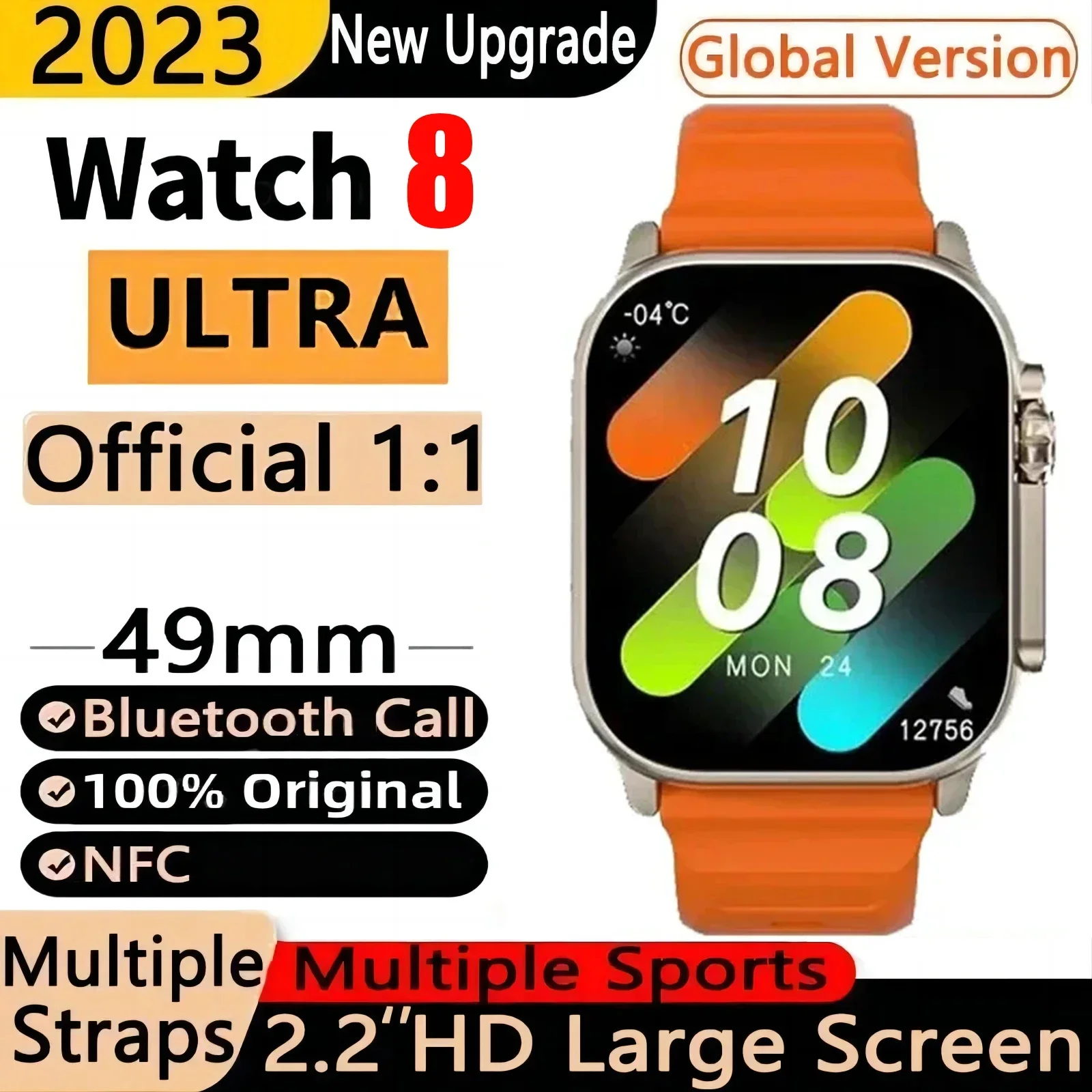 Smart Watch 8 Ultra Per Apple Watch Ultra Iwo Ultra Nfc Smartwatch Series 8 Bluetooth Call Orologio Fitness Wireless Da 2.2 Pollici