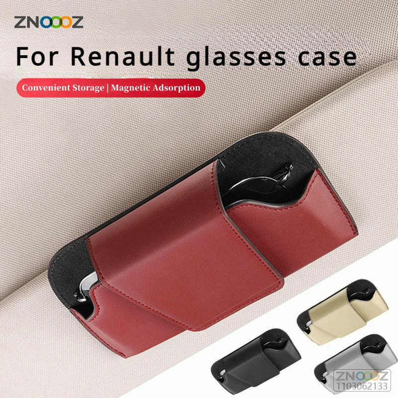 Car Sun Visor Eyeglass Case Holder Occhiali Da Sole Clip Di Stoccaggio Per Renault Kadjar Scenic Megane Sandero Espace Clio Captur Kangoo