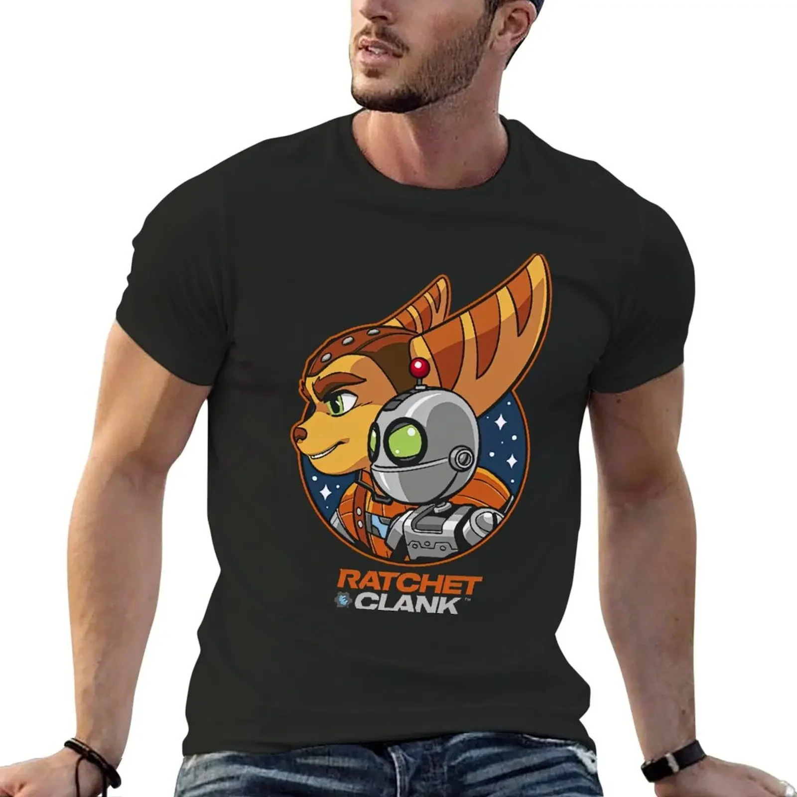 Ratchet And Clank Rift Apart Hero T-Shirt Summer Top Ragazzi Animal Print Mens Plain T-Shirt