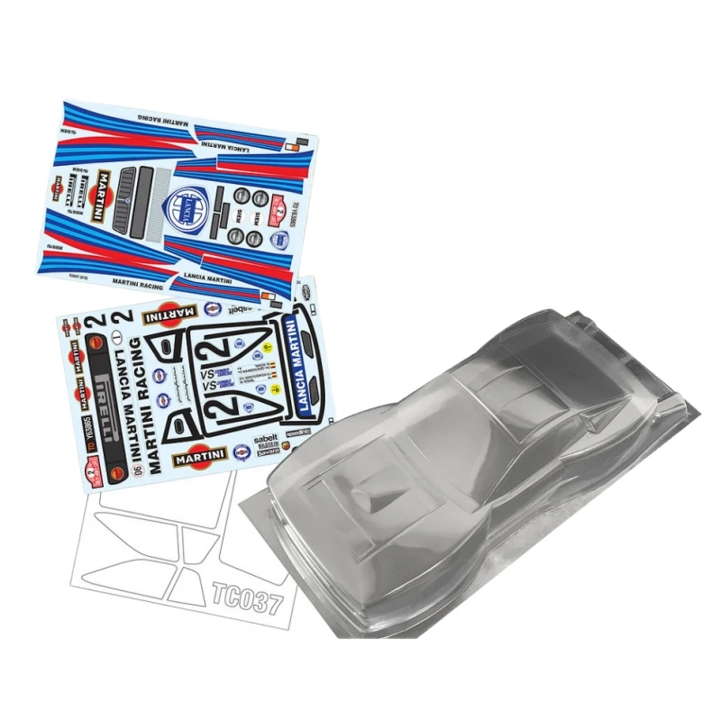 Scala 1/10 Lancia 037 Clear Lexan Body Shell Con Spoiler Posteriore Per Rc Rally Car 257Mm Chassis Tamiya Tt02 Tt01 Kyosho Hpi Hsp