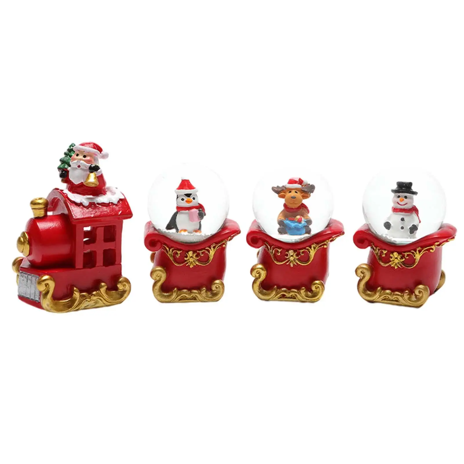 Christmas Train Snow Globes Pupazzo Di Neve Figura Regalo Da Collezione Babbo Natale Glass