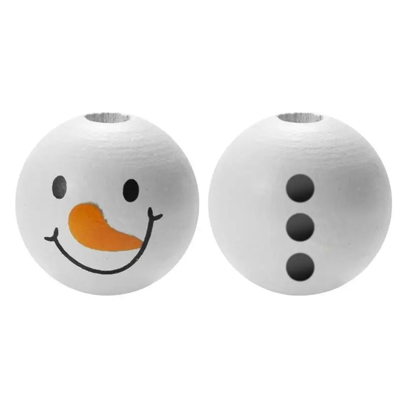 Natale Pupazzo Di Neve Perline Natale Fatto A Mano Colorato Rotondo Pupazzo Di Neve Perline Natale Pupazzo Di Neve Perline Di Legno Colorate Decorazio