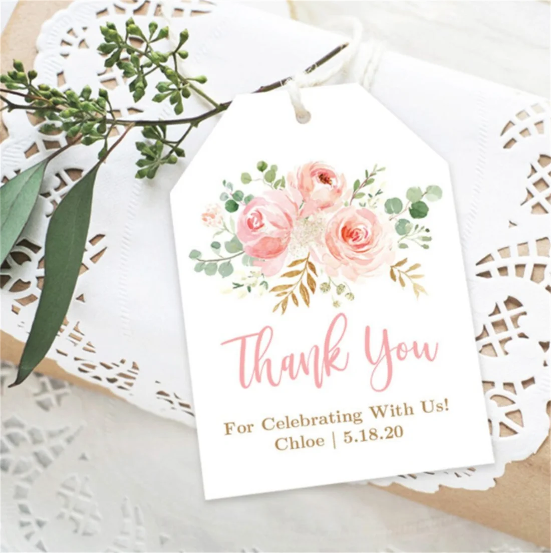 50 Pezzi Blush Pink Floral Baby Shower Bomboniere, Bomboniere Stampabili, Compleanno, Battesimo
