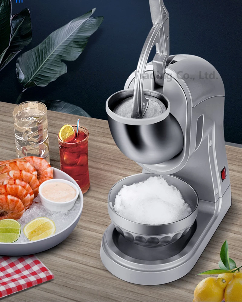 80Kg/H Commercial Ice Crusher Electric Shaved Ice Machine Milk Tea Shop Small Ice Maker