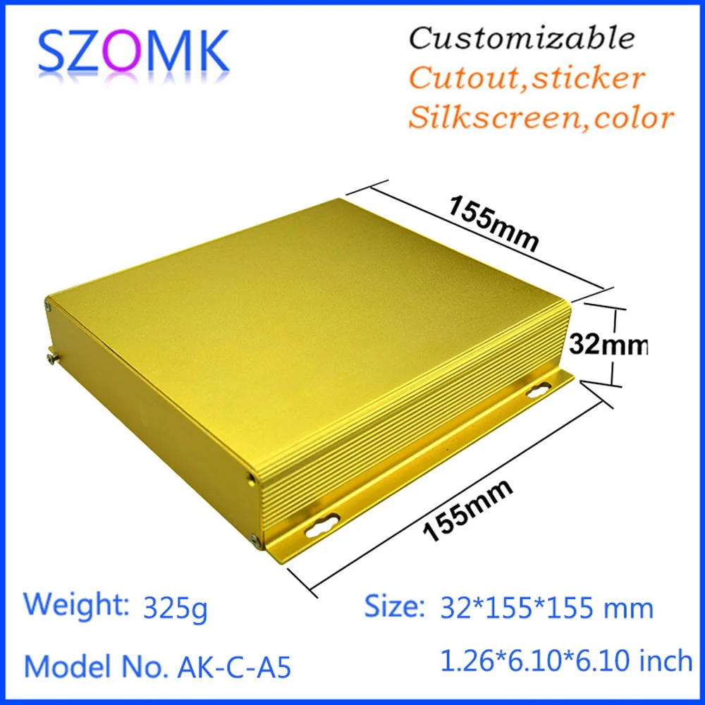 Custodia Elettrica Per Recinzione A Parete In Alluminio Estruso (4 Pezzi) 32*155*155Mm Scatole Di Uscita Per Recinzione In Alluminio Szomk Gold