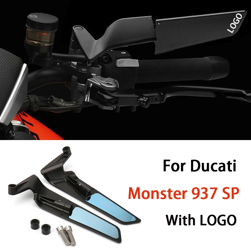 Con Logo Mirror Monster 937 Sp Specchietto Retrovisore Moto Per Ducati Monster 937 Monster 937Sp Accessorio Specchio Invisibile 937Sp