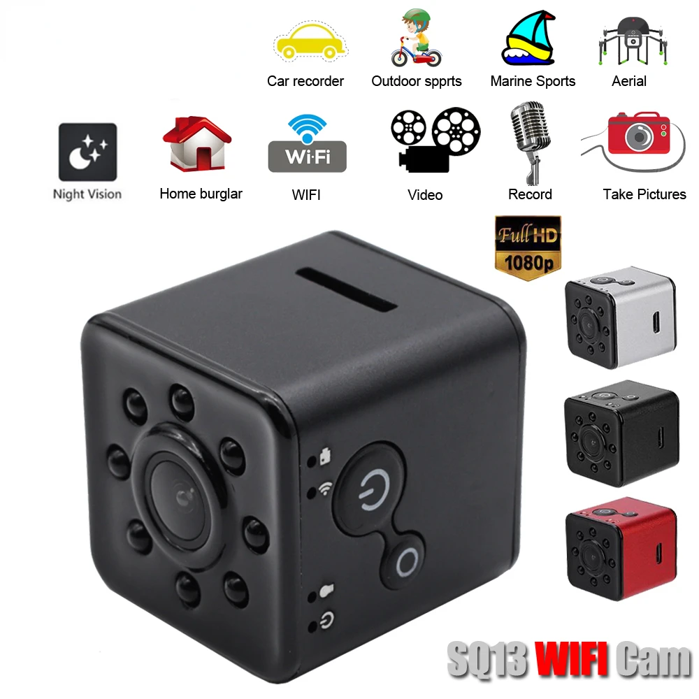 Sq13 Wifi Mini Videocamere 1080P Hd Outdoor Impermeabile Action Camera Sport Dv Wireless Piccole Fotocamere Car Dvr Underwater Cam