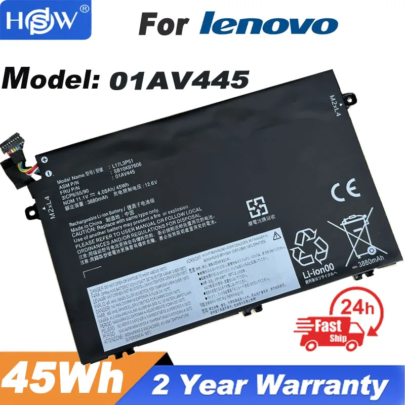 Batteria Muslimex Per Ibm Thinkpad E480 E490 E590 E580 E595 Serie 01 Av445