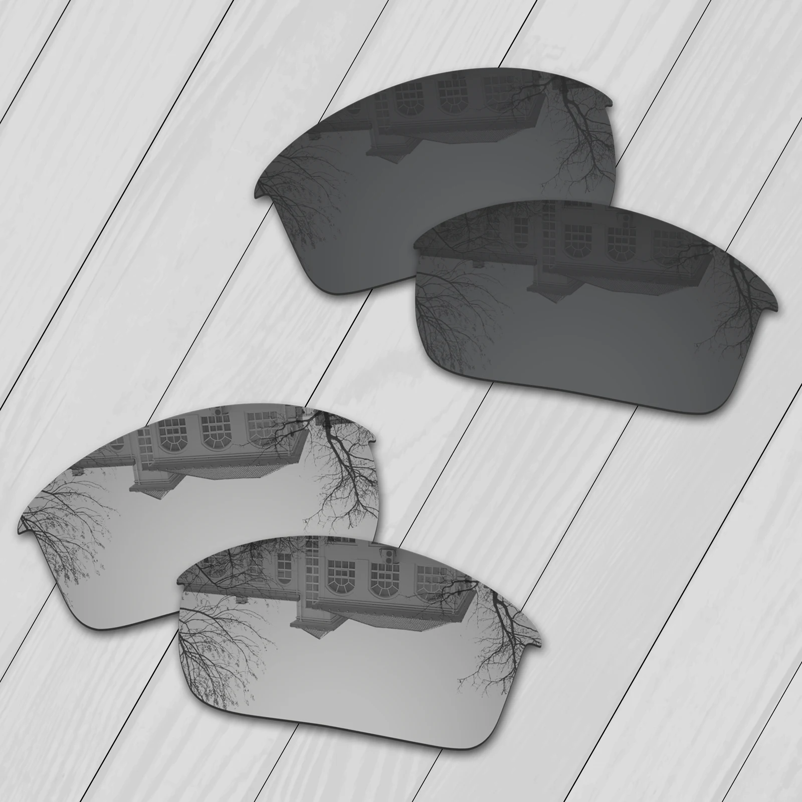 E.O.S 2 Pairs Nero & Argento Polarizzata Lenti Di Ricambio Per Oakley Bottlecap Occhiali Da Sole