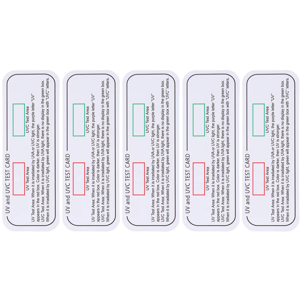 5 Pcs Uv Test Uvc-Uva Tools Cards Test Strip Light Strips Identificativi Ultravioletti Identificazione