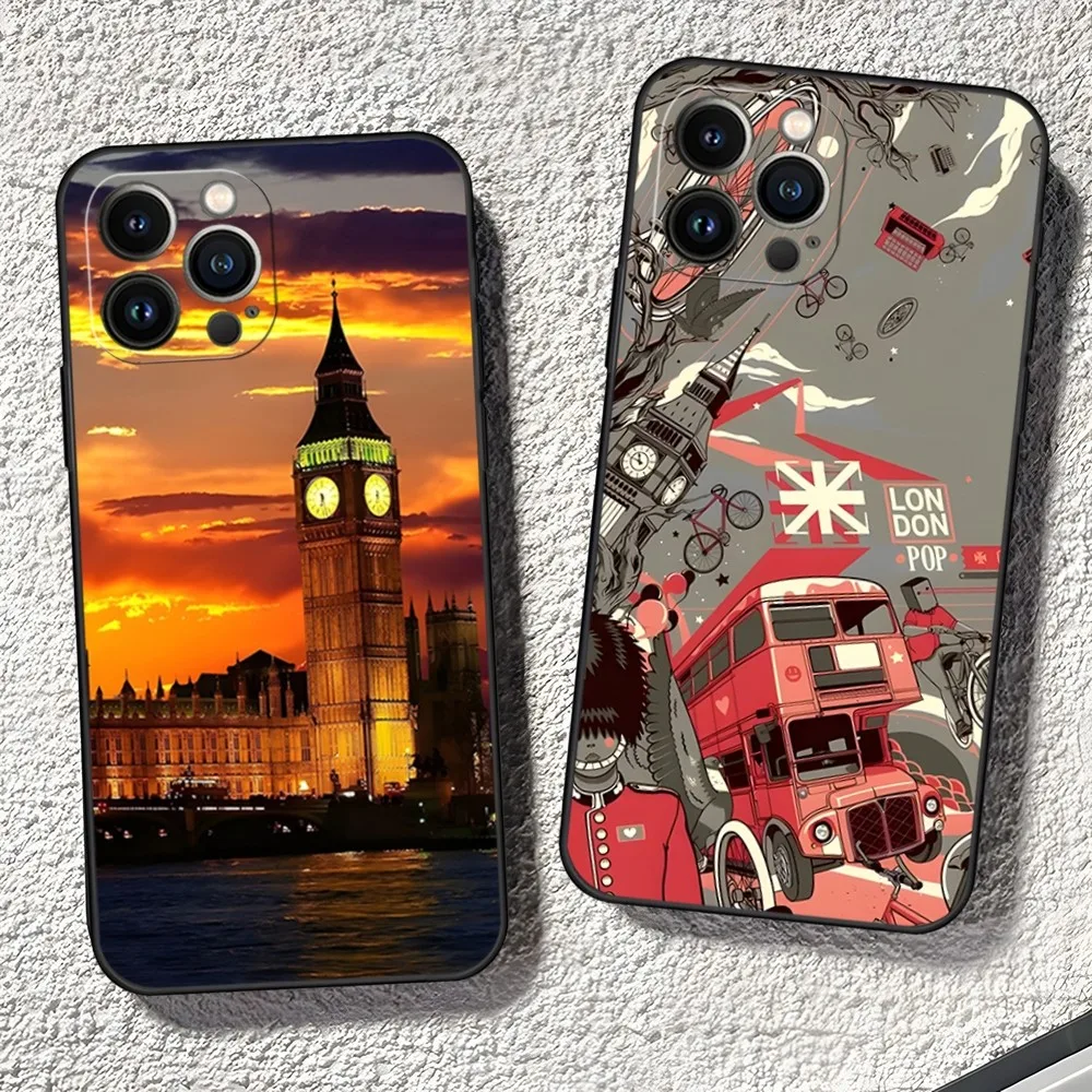 Phone Case For Iphone 11 Pro Box Max 12 Telephone Mini Crane 13 Ben 14 X Xr Xs 6 6S London 8 7 Plus Big Silicone Soft Cover