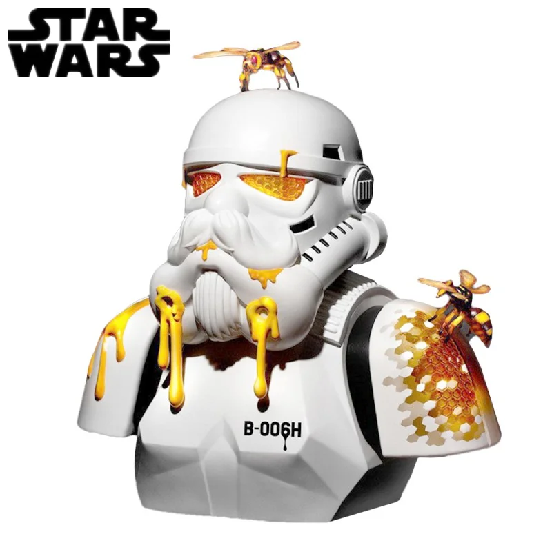 Star Wars Honeycomb Normal Or War Damage Version Garage Kit White Soldier Decoration Pvc Model B-006H Lightup Honeycomb And Eyes