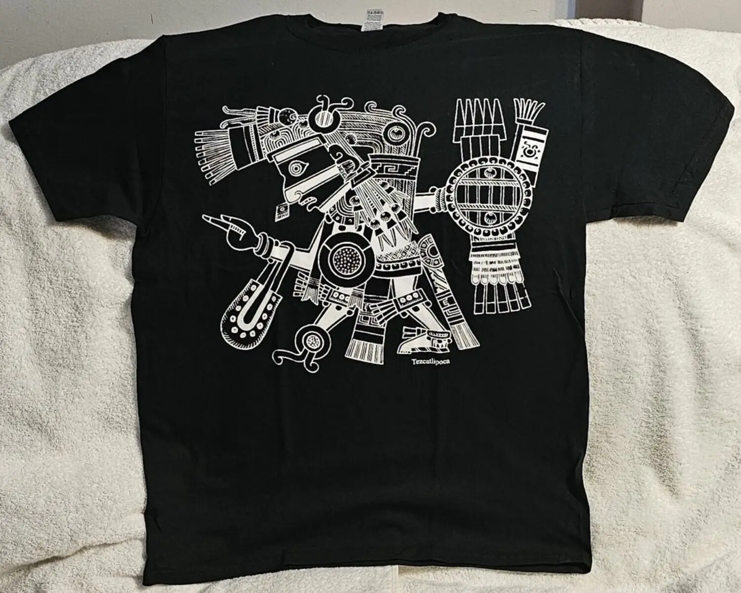 Aztec God Of Night E Magoneria Tezcatlipoca Maya Deity Mexico T Shirt Maniche Lunghe O Corte