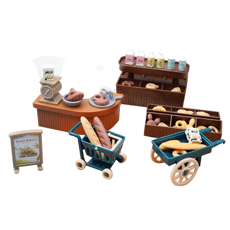 Hot Yo-Cute Mini Bakery Decoration Negozio Di Simulazione Dollhouse Milk Bread Trolley I Bambini Giocano A Casa Giocattoli Decorazione