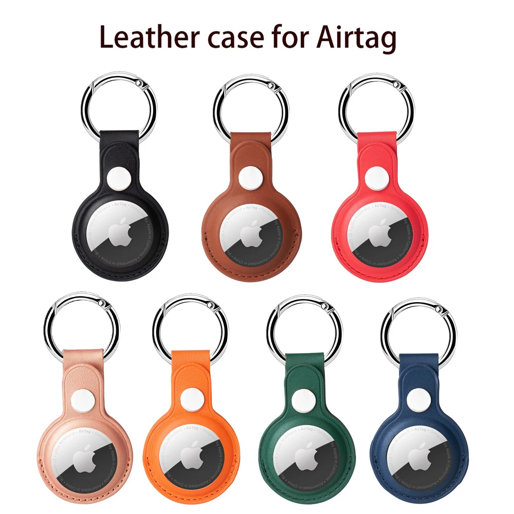 Custodia Protettiva Per Airtag Custodia Morbida In Pelle Pu Antiurto Shell Location Tracker Protector Airtags Portachiavi Tracker Bluetooth