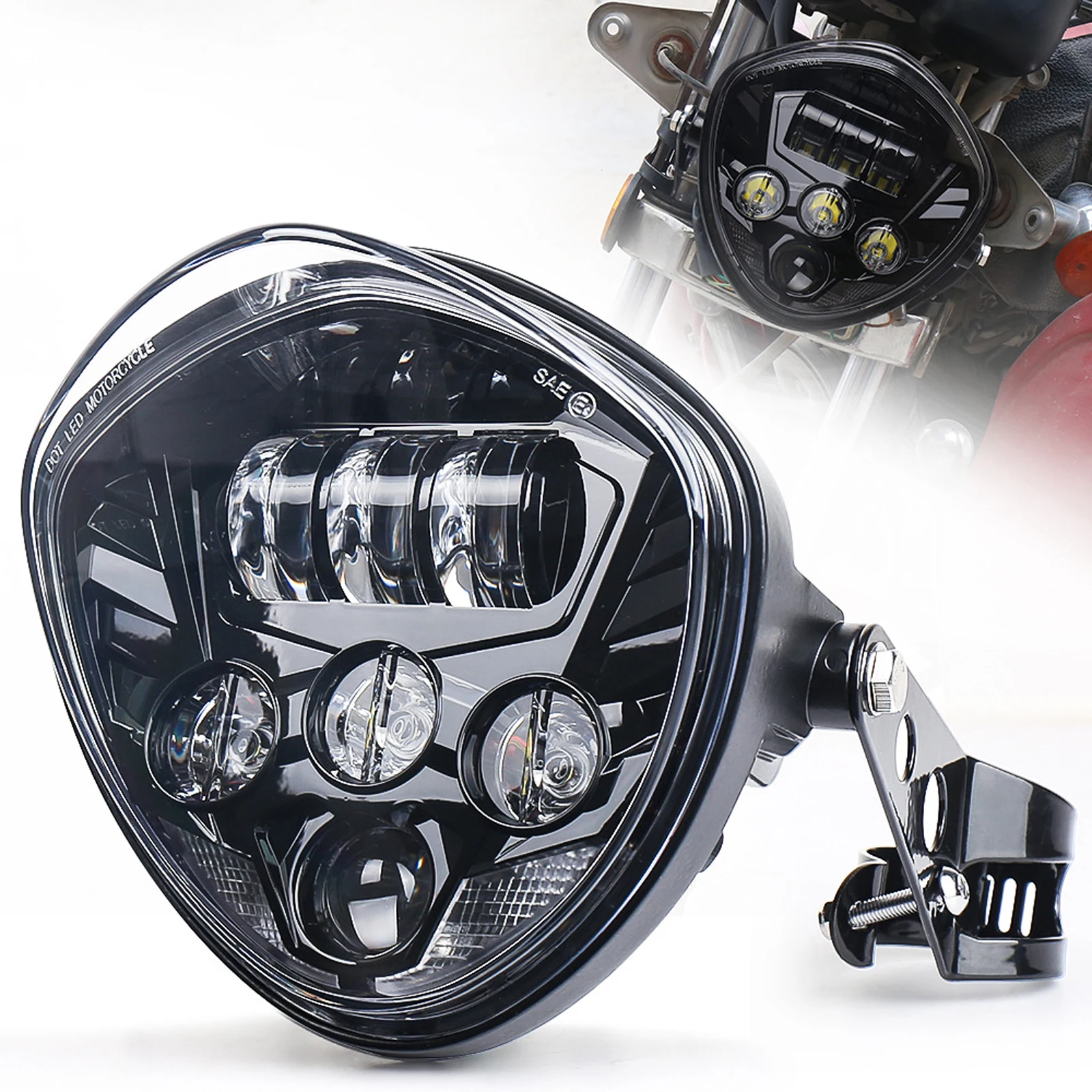 7 "Led Car Moto Faro Kit Victory Led Faro Universale Per Super73 Bmw Softail Cafe Racer Chopper Ural Izh Honda