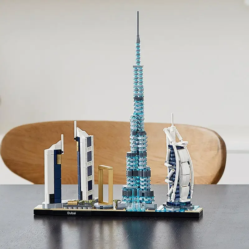 Moc City Streetscape Architecture Dubai London Sydney Shanghai Building Blocks Singapore Bricks Model Classic Children Toys Gift