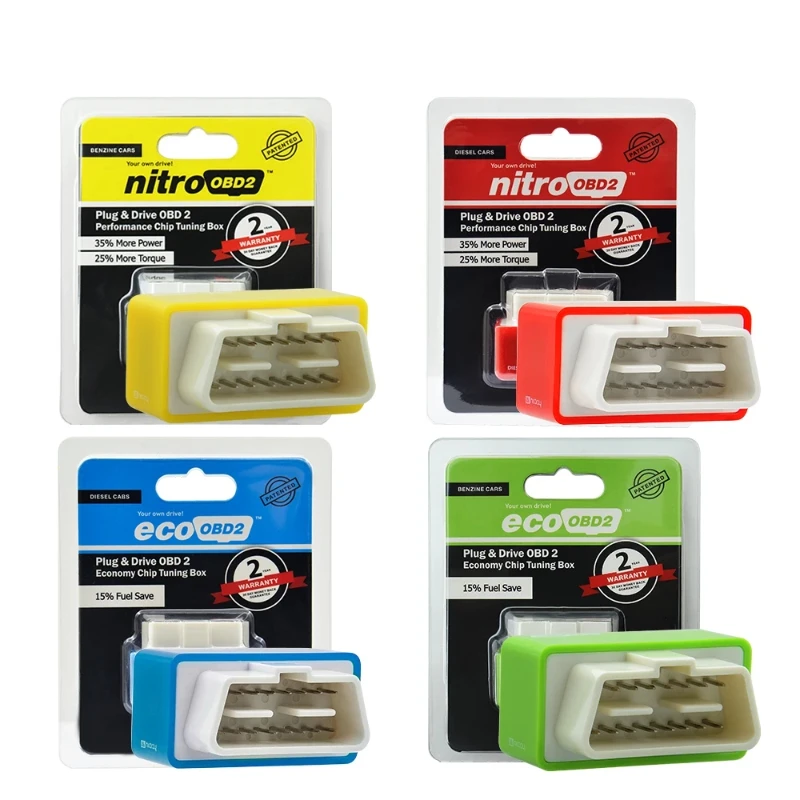 Best 15% Fuel Saver Nitro Ecoobd2 Performance Chip Tuning Box Più Power Torque Nitro Obd2 Ecoobd2 Benzine Diesel Petro Benzina