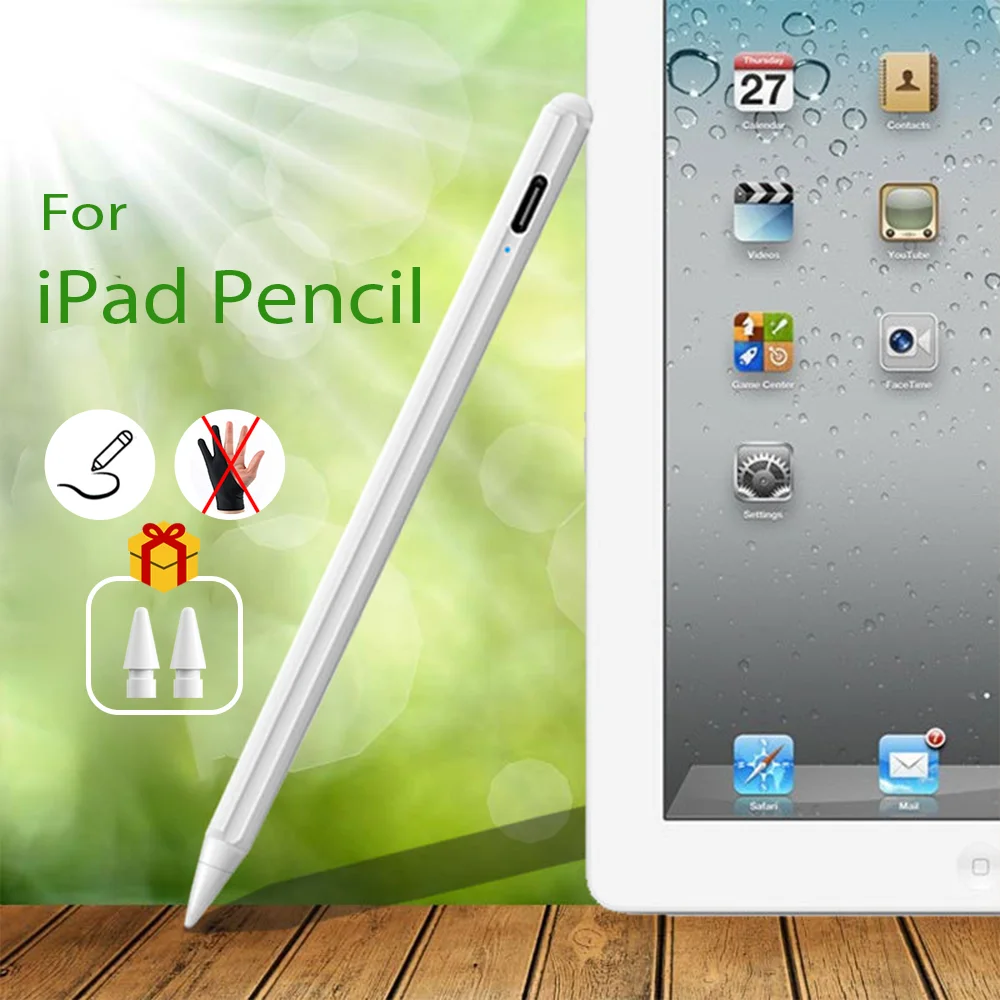 Per Ipad Pencil Apple Pen Stylus 2Gen Touch Screen Drawing Palm Rejection Con Inclinazione Regolare Lo Spessore Air Pro Mini Per Sistema Ios
