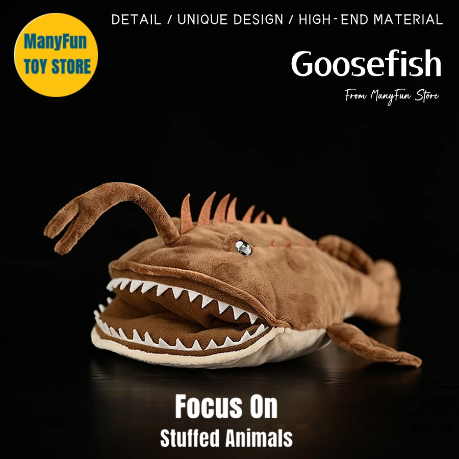 Realistico Peluche Americano Goosefish Ad Alta Fedeltà Anglerfish Plushie Monkfish Peluche Realistico Peluche Giocattolo Di Simulazione
