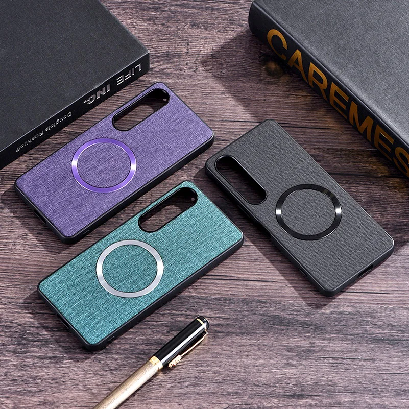 Custodia Magnetica In Pelle Pu Magsafe Per Xperia 10 Iv 1 Iv Sony Xperia 10 Iv 1 Iv Cover Di Ricarica Wireless Di Lusso