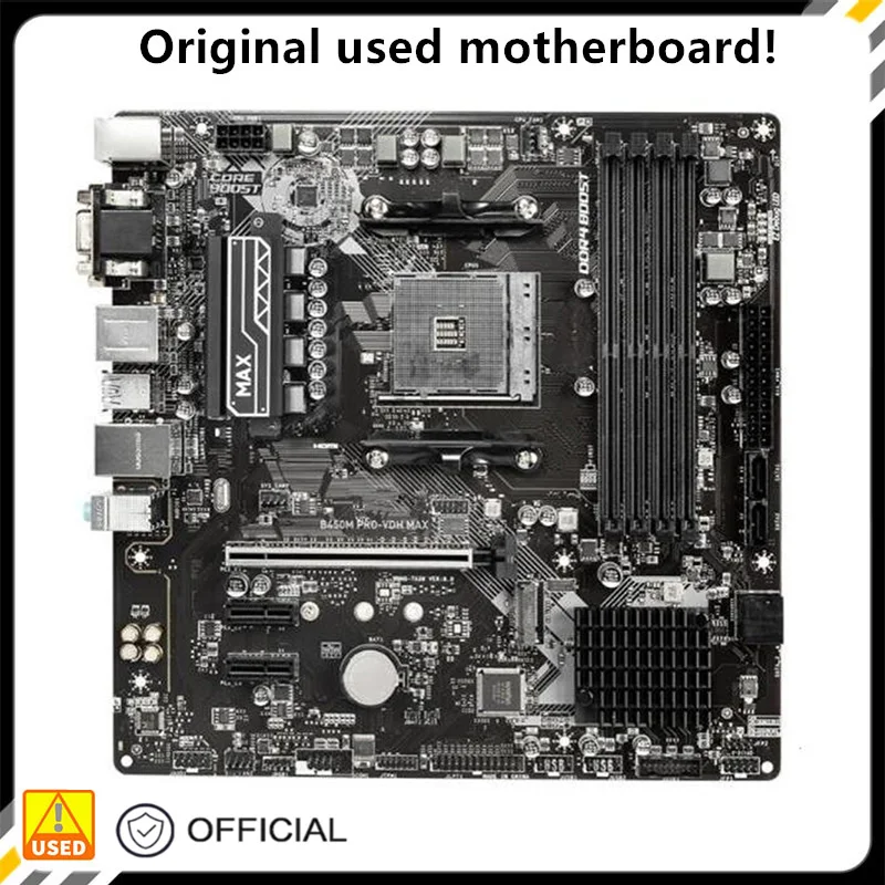 Per B450 B450M Pro-Vdh Max Presa Per Scheda Madre Am4 Per Amd B450 Ddr4 Usb3.0 Sata3 Scheda Madre Desktop Originale Scheda Madre Usata