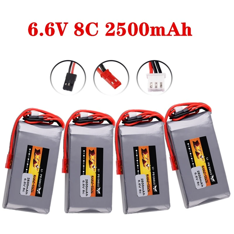 Batteria Lipo 2S 6.6V 8C 2500Mah Per Futaba 14Sg 16Sz 18Sz 4Pls T6K Rc Trasmettitore Radiocomandato Batteria Ricaricabile 6.6V