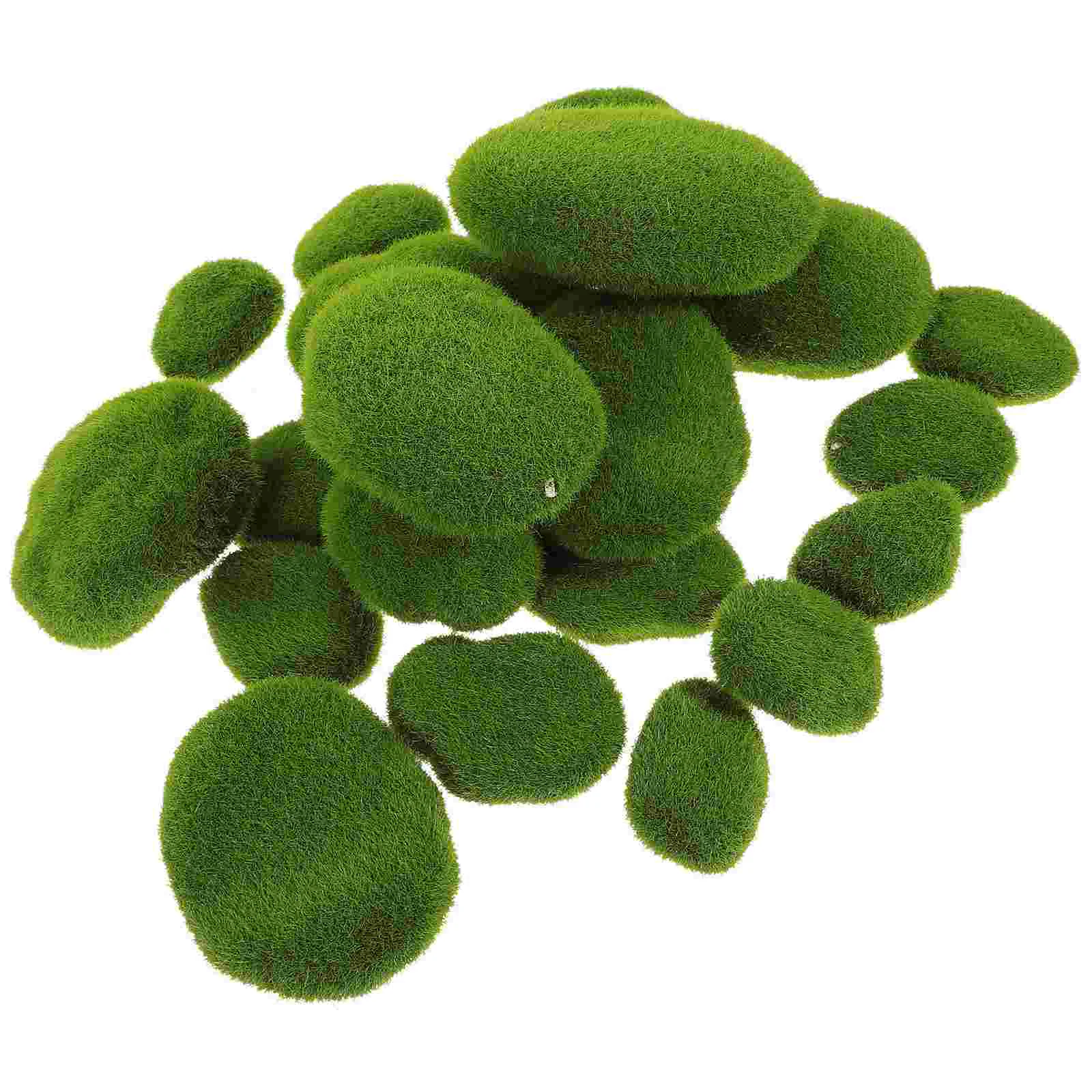 20 Pcs Indoor Fake Moss Office Decor Faux Stone Micro Lawn Bonsai Rocks Plastica Imitato Mossy Ornamento Artificiale
