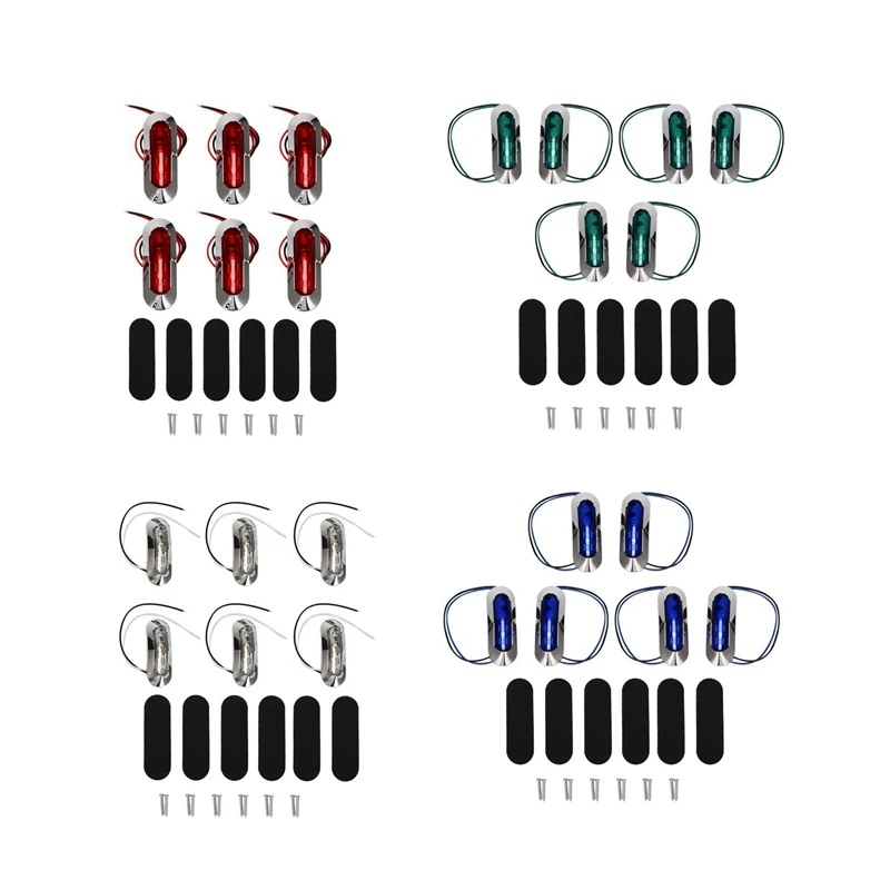 Marine Boat Light Cockpit Decoration Light Boat Navigation Light Per Barca Yacht Fishing Pontoon Kayak 12V 24V 6Pcs
