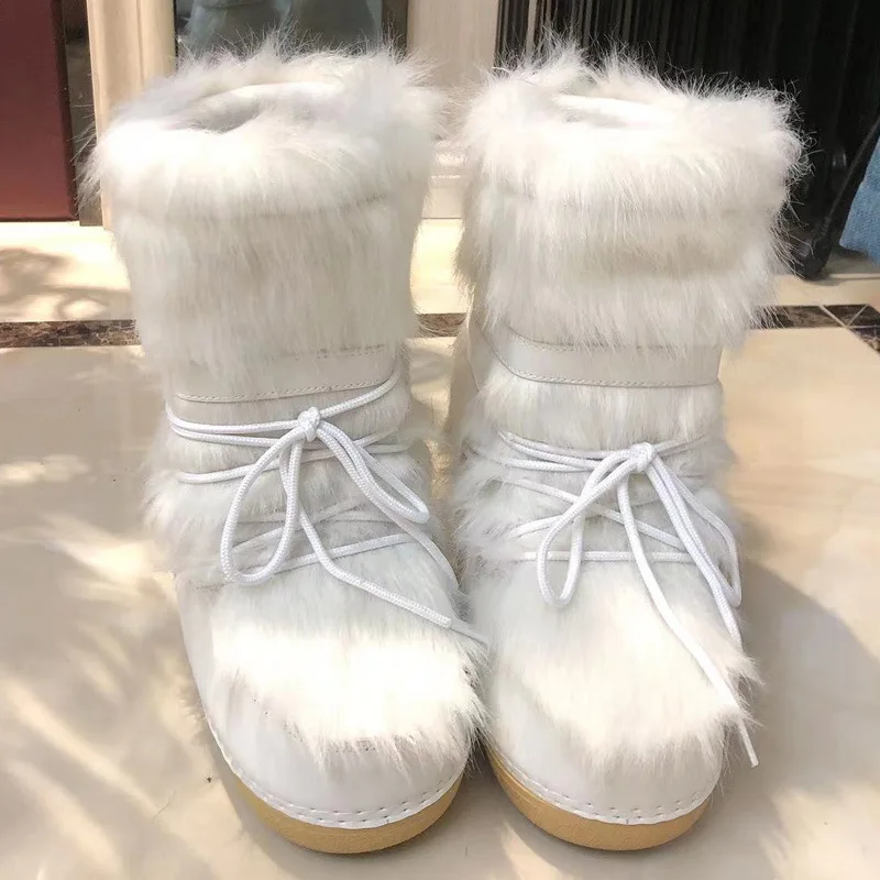 Brand Fashion Women Boot2022 Winter European American Fashion Space Boot Lana Pane Calzature Snow Boot Peluche Thermal Women Shoe