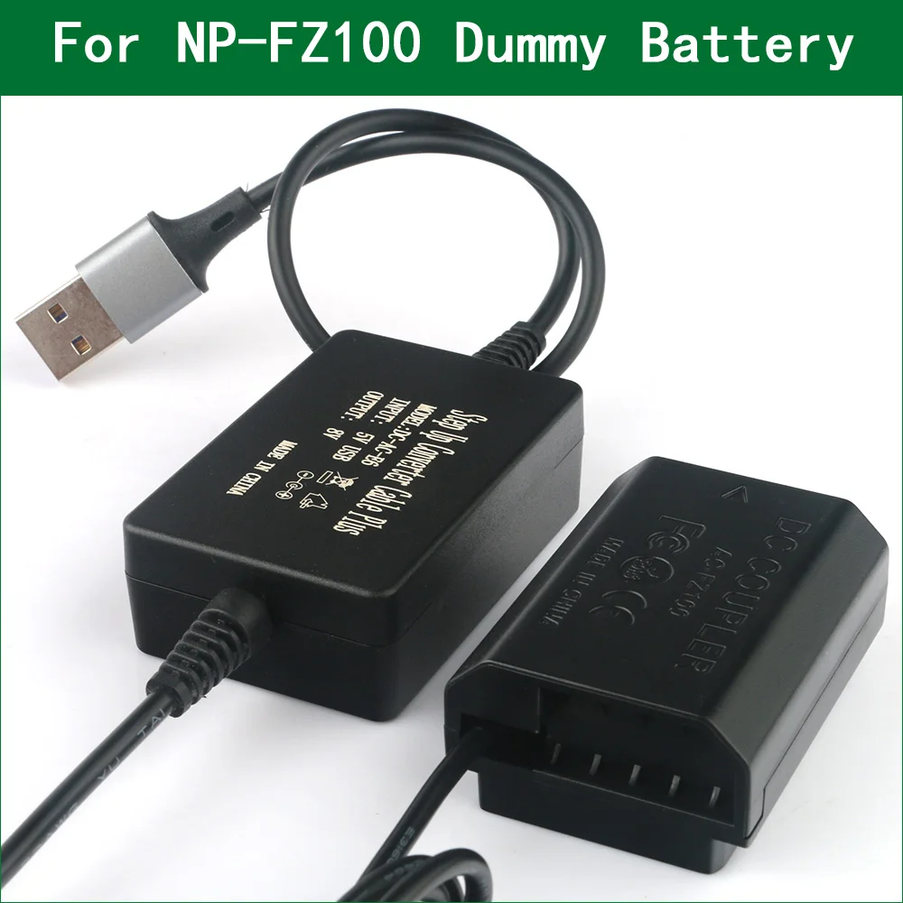 Batteria Fittizia Da Usb A Np-Fz100 5V 2-4A Per Sony Alpha A9, A7R Iii, A7R Mark 3, A7 Iii, A7 Mark 3 A9, A7R Iii, A7 Iii,A6600