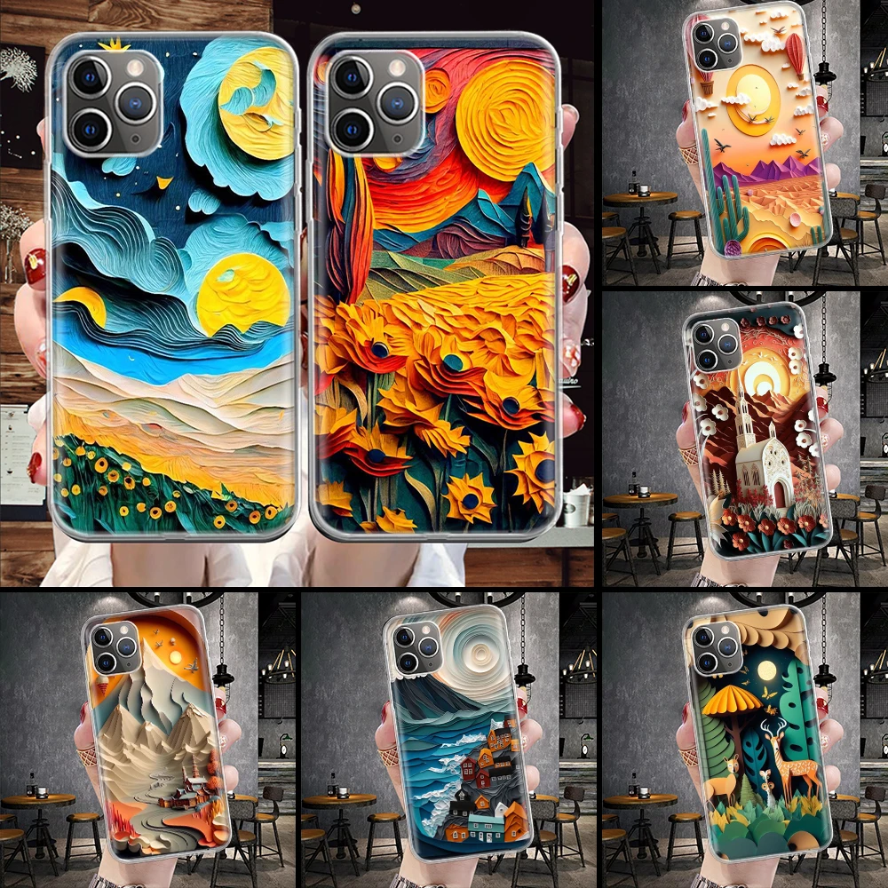Natural Trees In Mountain Range Custodia Morbida Per Iphone 11 12 13 14 Pro Max 15 + Xr X Xs Mini Apple 8 7 Plus 6S Se 5S Fundas