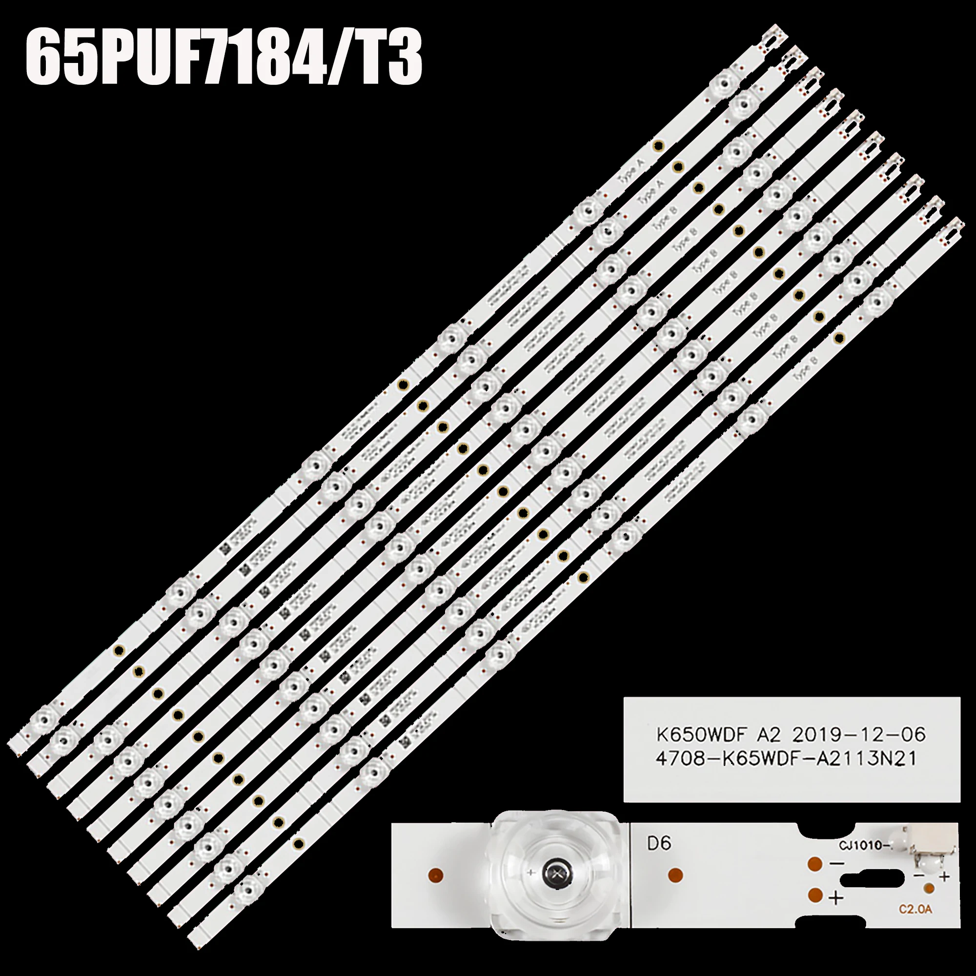 Striscia Di Retroilluminazione A Led Per K650Wdf A2 Muslimatexlimb Philips 65 Ds8800 65 Puf7184/T3 65 Puf7184