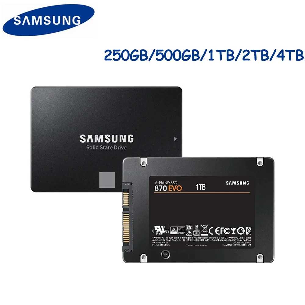 Samsung 2.5 ''Sataiii Ssd 870 Evo 1Tb 2Tb 4Tb 500Gb 250Gb Disco Di Archiviazione Interno Per Unità A Stato Solido Per Laptop O Desktop