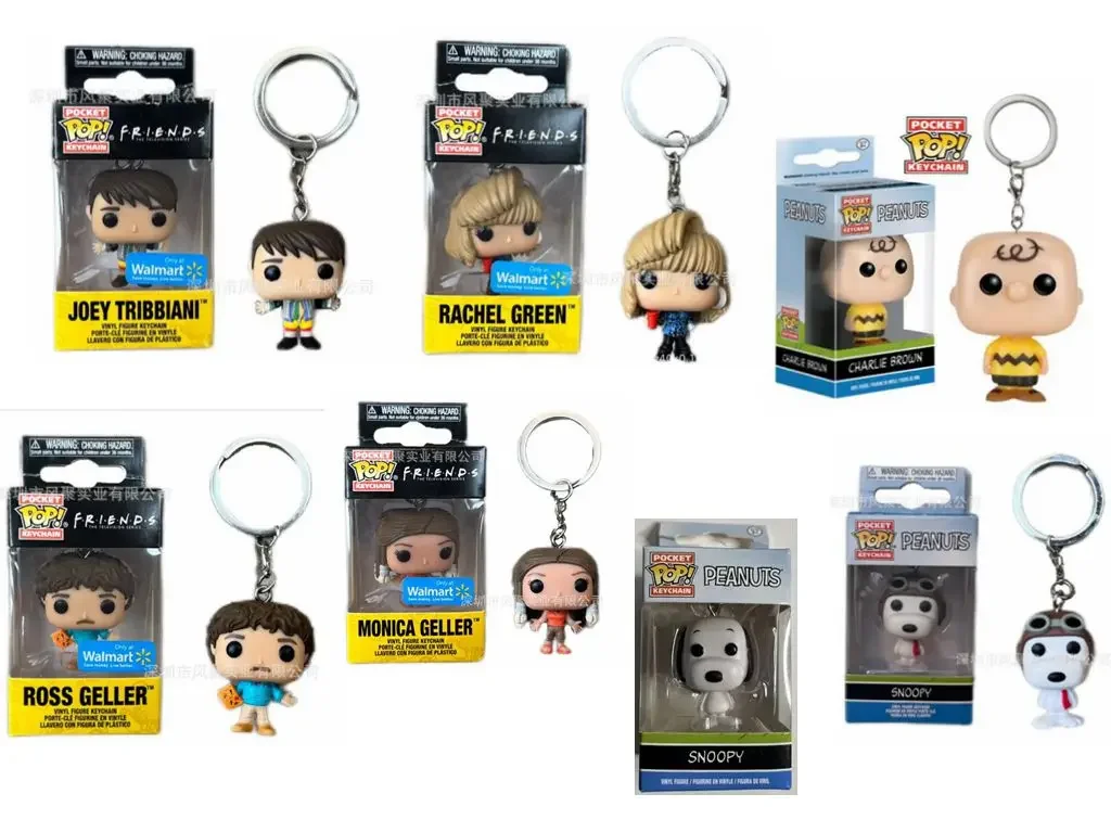 Funko Pop Joe Ross Geller Rachel Monica Brown Snoopy Portachiavi Figura Action Pocket Toys Figure Toys