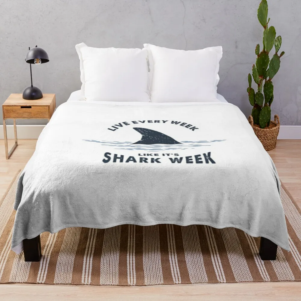 Vivi Ogni Settimana Come La Settimana Dello Squalo. Coperta Da Tiro Idee Regalo Di San Valentino Per Coperte Decorative Per Divani