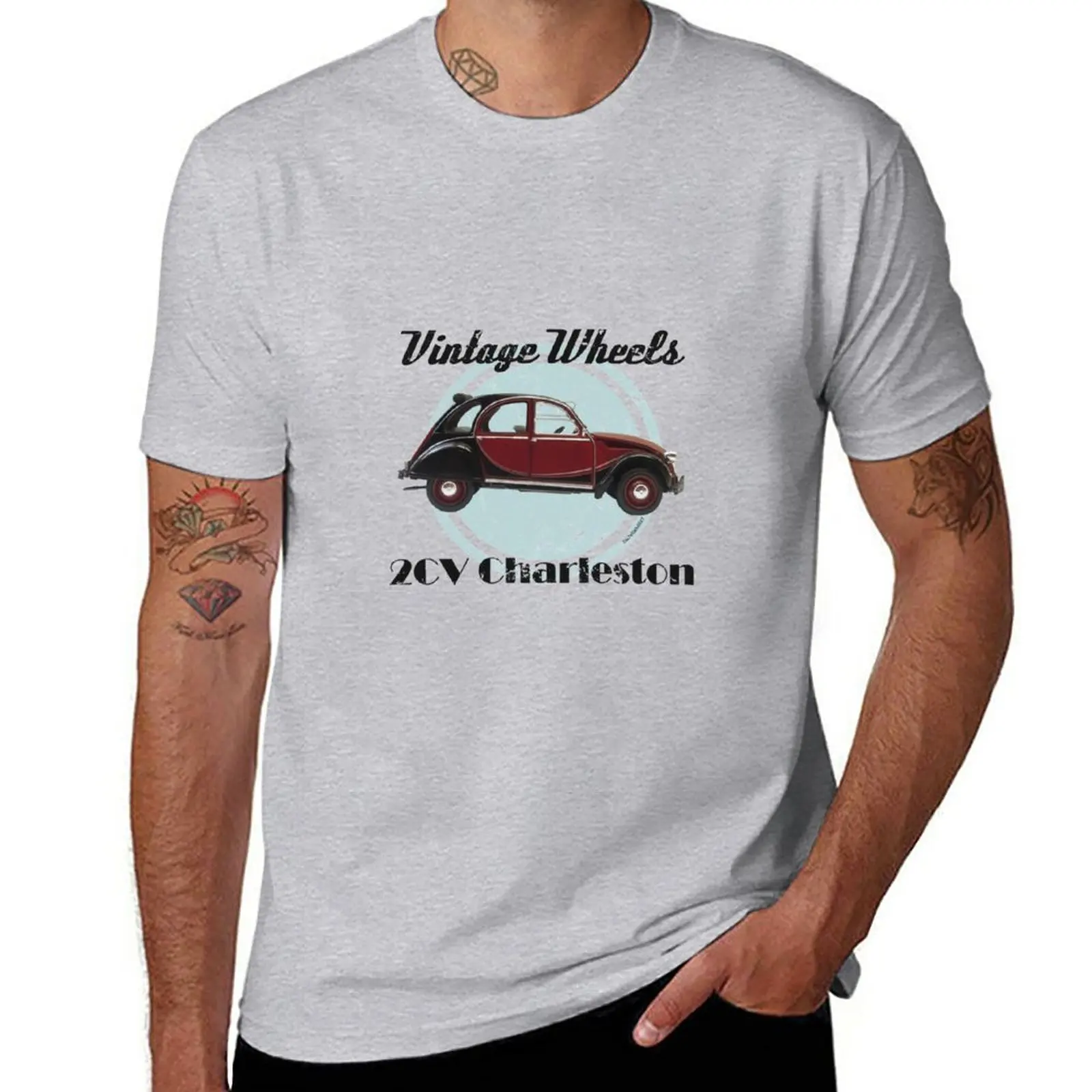 New Vintage Wheels - 2Cv Charleston T-Shirt Summer Tops New Edition T Shirt Magliette Da Uomo In Cotone