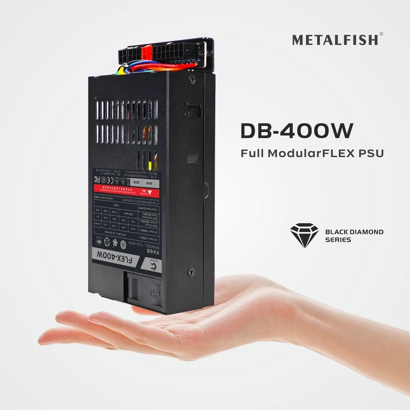 Metalfish Flex 400W Alimentatore Modulare Flex-Atx 400W Psu Per Itx Mini Pc Computer Piccolo 1U Pfc Attivo Per Sistema Nas Pos Aio